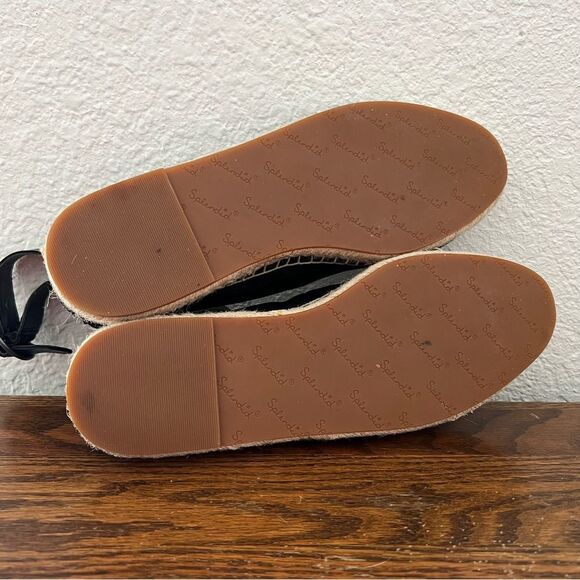Splendid Ace Espadrille Ankle Strap Flats Black Leather 8.5 - Picture 7 of 7